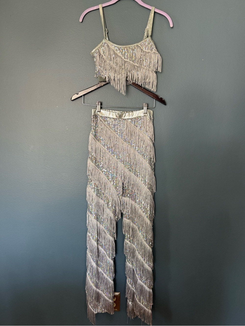 Weissman Elite Silver Sequin Mi Mujer Style 17585 EUC Small Adult SA - Picture 2 of 4